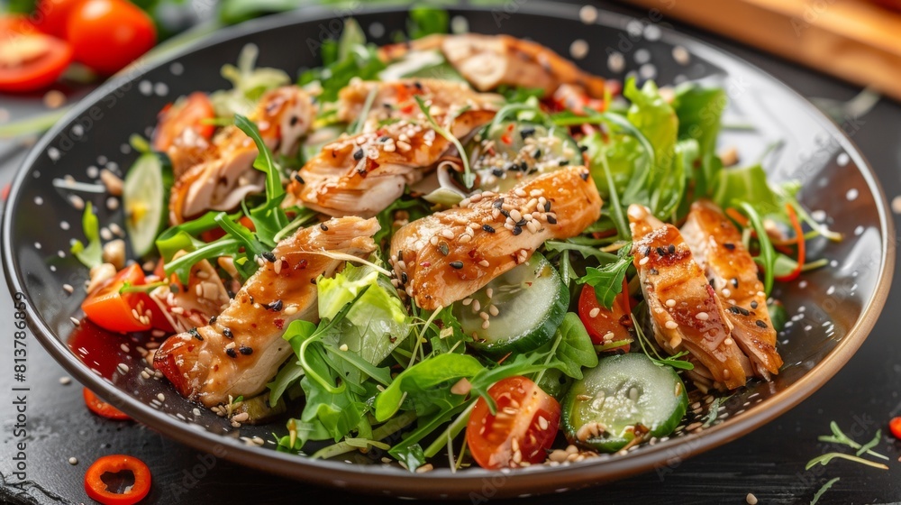 American cuisine. Shanghai salad with chicken. American cuisine. Shanghai salad with chicken.