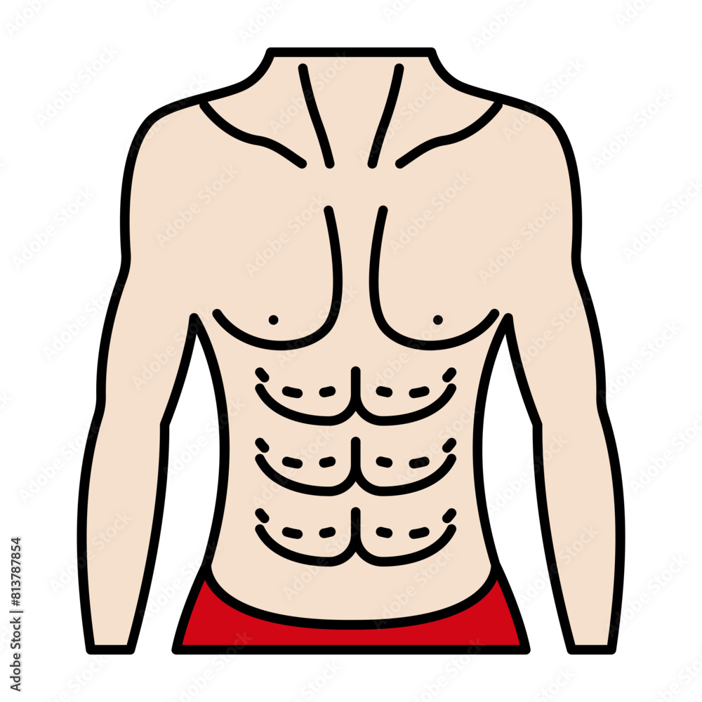 Six-pack abs surgery vector icon design, Cosmetology or Cosmetologist Symbol, esthetician or beautician Sign, Beauty treatment stock illustration, Abdominal etching concept Six-pack abs surgery vector icon design, Cosmetology or Cosmetologist Symbol, esthetician or beautician Sign, Beauty treatment stock illustration, Abdominal etching concept