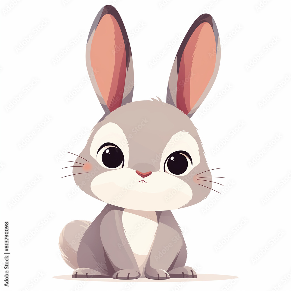 Obraz premium 2d flat bunny cartoon