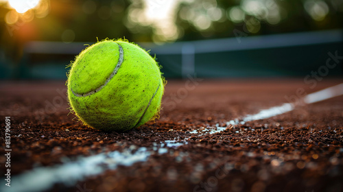 tennis ball on the court © Poprock3d