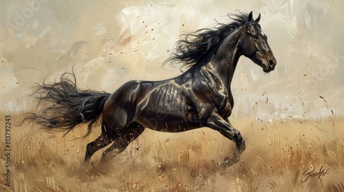 Craft an image showcasing the elegance of horses © Supasin