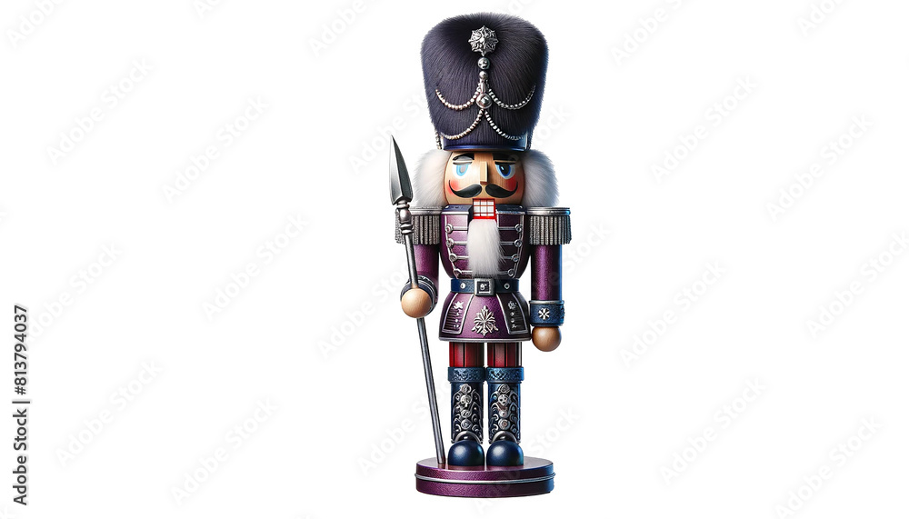 Fototapeta premium Christmas nutcracker toy soldiers, isolated on a white background.