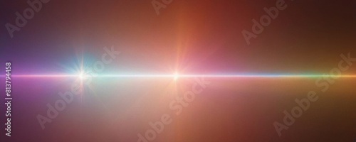A colorful light is reflected on a brown background photo