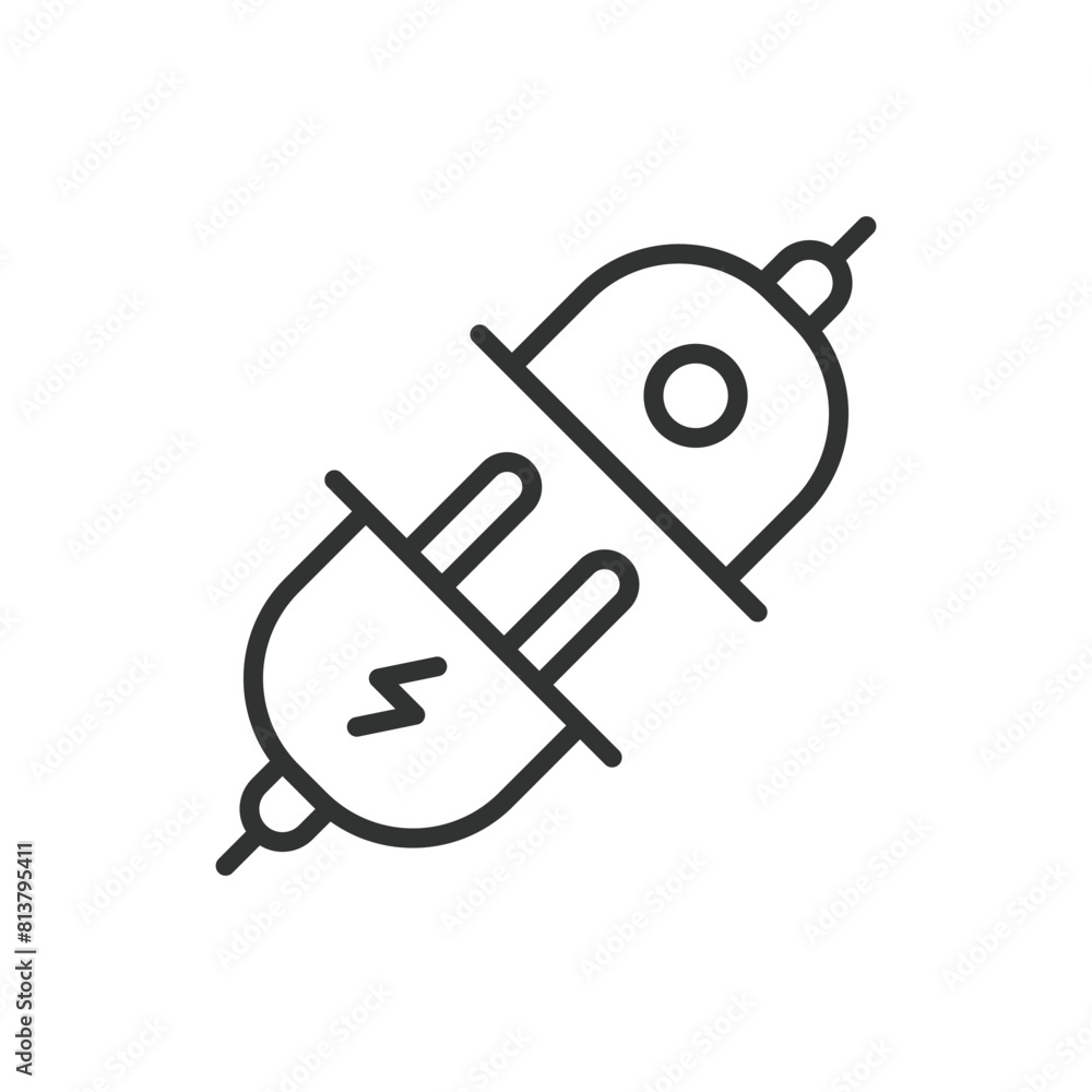 Plug male female, in line design, green. Plug, Male, Female, Connector, Socket, Adapter on white background vector. Plug male female editable stroke icon. Plug male female, in line design, green. Plug, Male, Female, Connector, Socket, Adapter on white background vector. Plug male female editable stroke icon.