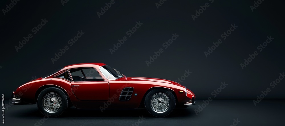 red sports car and copy space on dark background, advertising poster banner design, 3d render red sports car and copy space on dark background, advertising poster banner design, 3d render