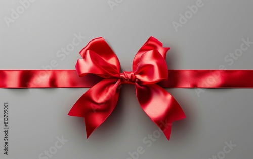 A red ribbon tied in a bow on a background that is see-through