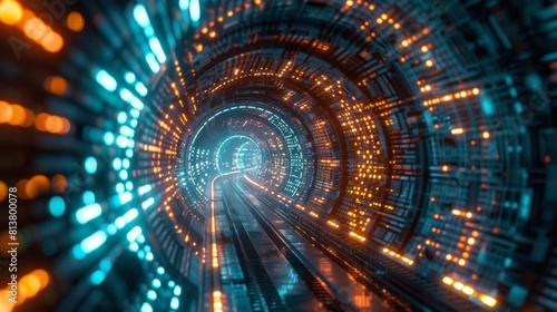 Illustration of a shielded virtual private network (VPN) tunneling encrypted data