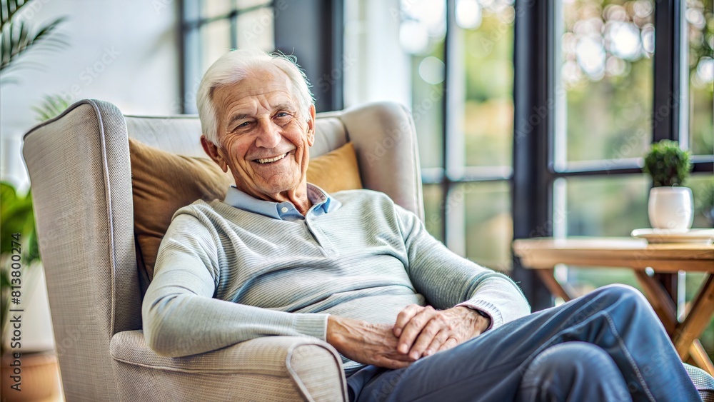 Portrait of Content Senior Citizen Relaxing in Comfortable Chair
Portrait of Content Senior Citizen Relaxing in Comfortable Chair
