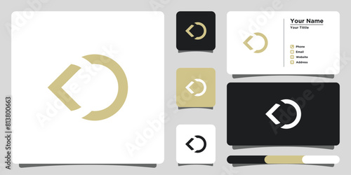 Letter d logo design with creative concept and business card. Premium Vector