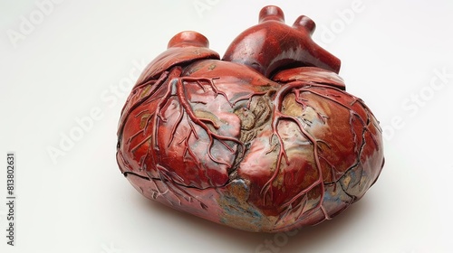 Wallpaper Mural Anatomical heart model with arteries and veins visible, medical study, isolated on white background Torontodigital.ca