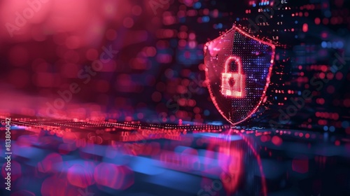 Illustration of a shield with a padlock symbolizing secure data protection