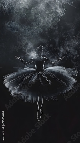 a ballerina on a dark background