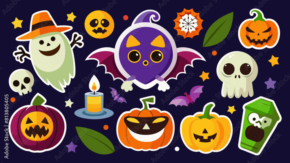 A set of stickers for halloween A set of stickers for halloween