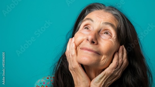 A Portrait of a Dreaming Elderly Woman photo