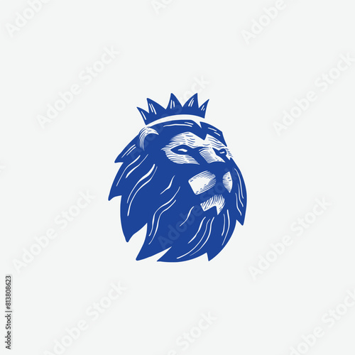 Lion head logo with crown