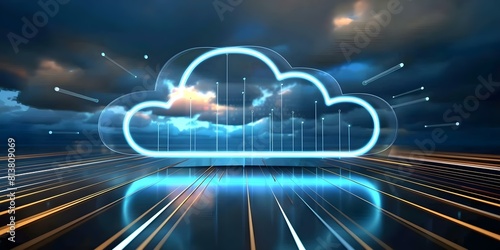 Wallpaper Mural Future tech Cloud computing global networking cybersecurity big data and digital innovation. Concept Cloud Computing, Global Networking, Cybersecurity, Big Data, Digital Innovation Torontodigital.ca