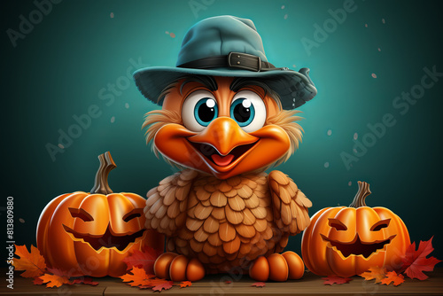 Cute Illustration of a Little Halloween Themed Bird