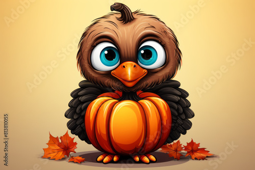 Cute Illustration of a Little Halloween Themed Bird