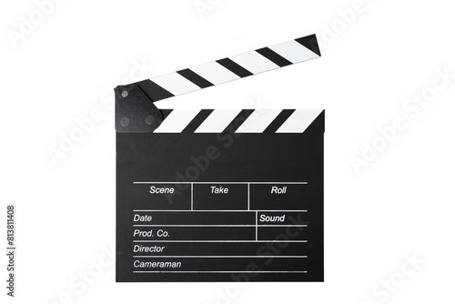 Quadro su tela clapper board  isolated, Cinema  clapperboard, video production, movie clapboard