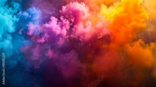 Wallpaper Mural A vibrant festival of colors in Searchlight smoke background Torontodigital.ca