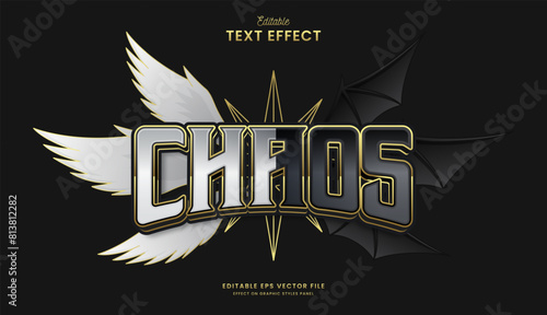decorative chaos wings editable text effect vector design