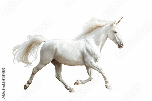 Mystical unicorn photo on white isolated background