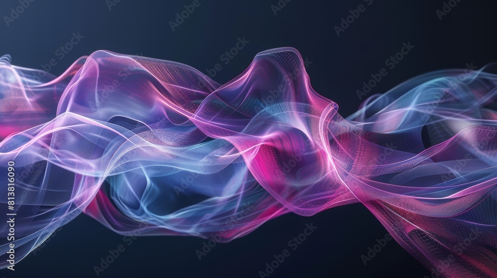 Obraz premium A captivating flow of data streams, represented by elegant lines and curves that gracefully intertwine and converge.