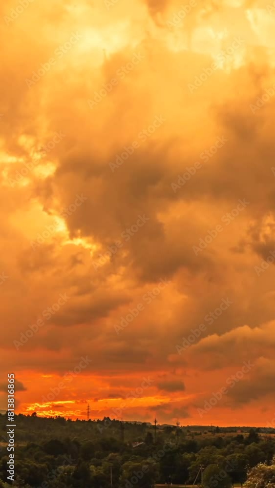 Colorful sunset in the cloudy sky time lapse vertical video Colorful sunset in the cloudy sky time lapse vertical video