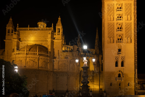 Seville Cathedral At Night In Spain photo