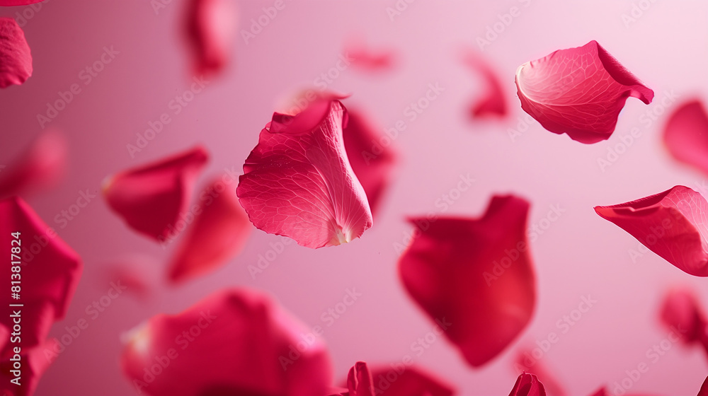 Fototapeta premium Petals Stock Image with roses flying petals