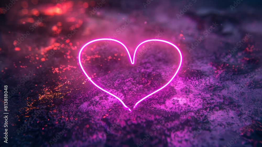 A mesmerizing neon heart symbol animation with pulsating light and vibrant colors, A mesmerizing neon heart symbol animation with pulsating light and vibrant colors,