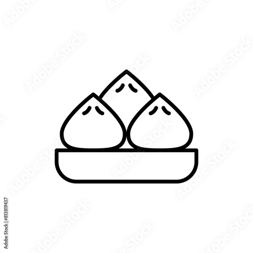 Dumpling outline icons, minimalist vector illustration ,simple transparent graphic element .Isolated on white background