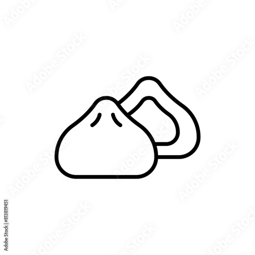 Dumpling outline icons, minimalist vector illustration ,simple transparent graphic element .Isolated on white background