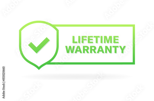 Free Download Lifetime warranty sign icon. Flat style. Vector icon - GFXLoad