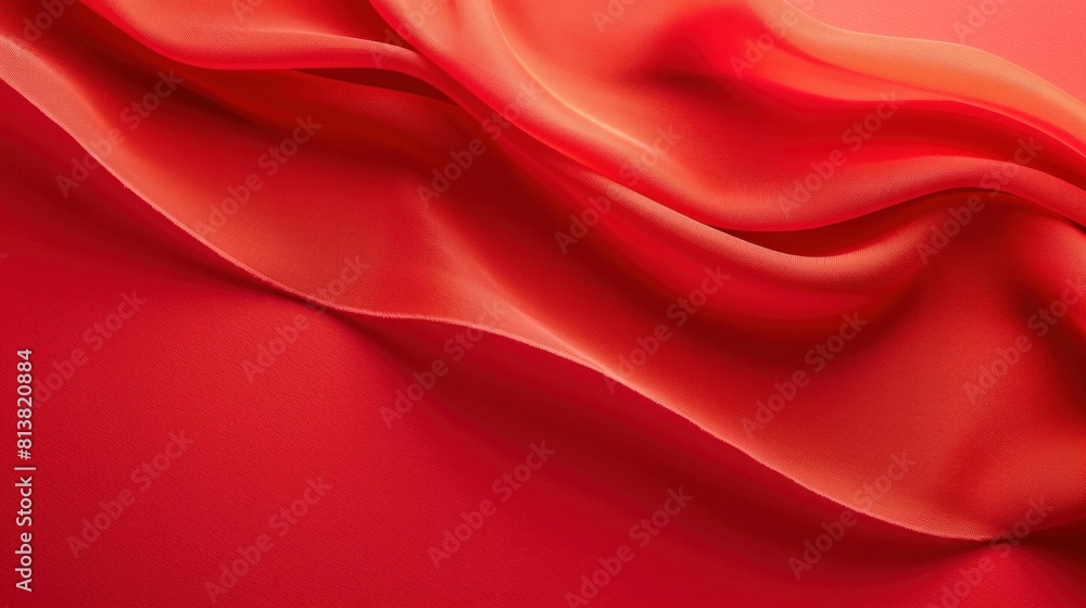 Luxurious Red Silk Fabric Draped on Red Background with Space for Text, Elegant Textile Background Concept Luxurious Red Silk Fabric Draped on Red Background with Space for Text, Elegant Textile Background Concept