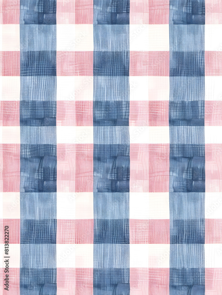 Seamless pattern of blue gingham fabric texture Seamless pattern of blue gingham fabric texture