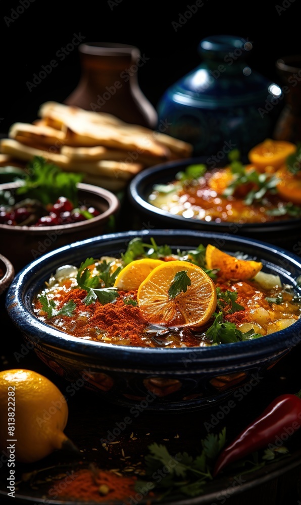 Arabic food and Persian cuisine on isolated background Arabic food and Persian cuisine on isolated background