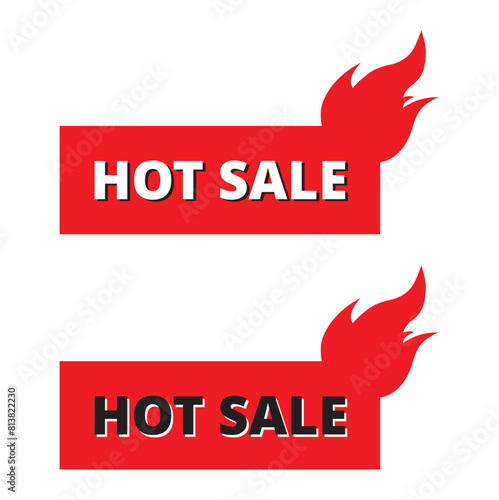 Símbolo de Hot sale con forma de llama. Vector
