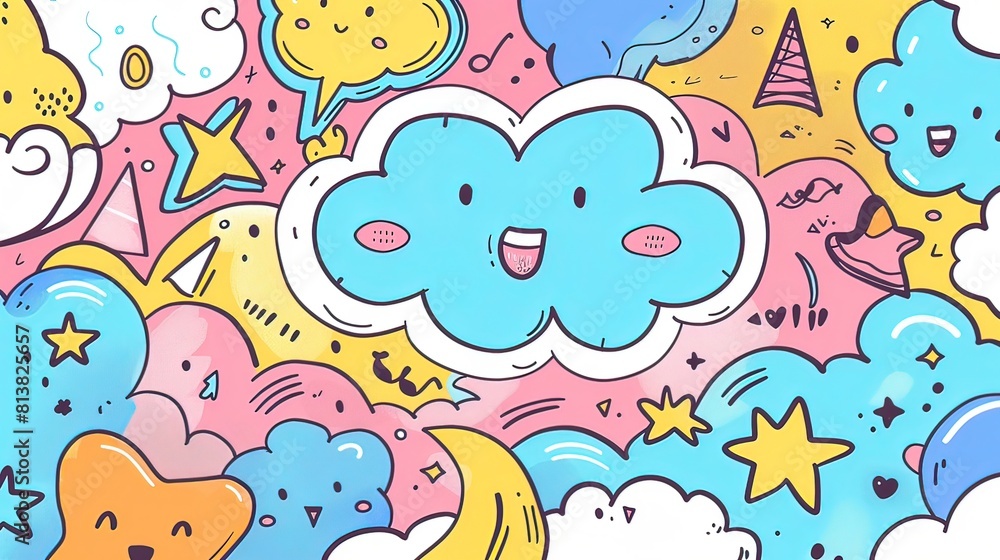 Hand drawn speech bubble set , Cute speech bubble clipart , Speech bubble doodle elements Hand drawn speech bubble set , Cute speech bubble clipart , Speech bubble doodle elements