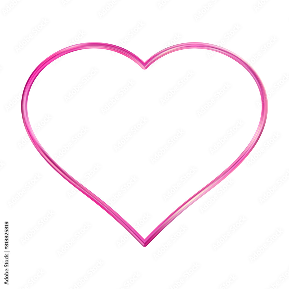 Red Heart frame. Realistic thin frame icon. 3d Luxury symbol of love. Red Heart frame. Realistic thin frame icon. 3d Luxury symbol of love.