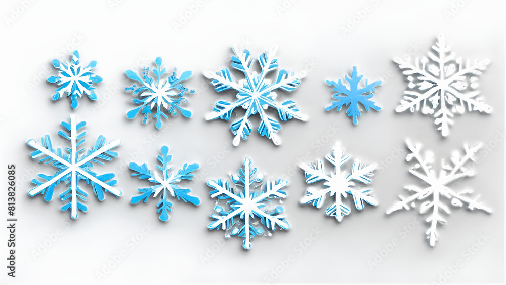 snowflakes on a white background snowflakes on a white background