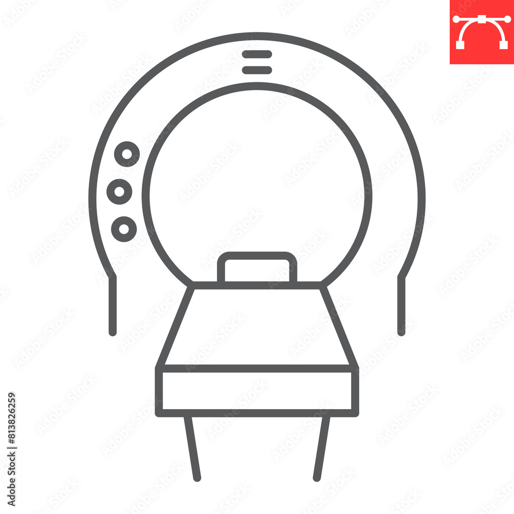 Tomography line icon, ct scan and diagnostic, mri scanner vector icon, vector graphics, editable stroke outline sign, eps 10. Tomography line icon, ct scan and diagnostic, mri scanner vector icon, vector graphics, editable stroke outline sign, eps 10.