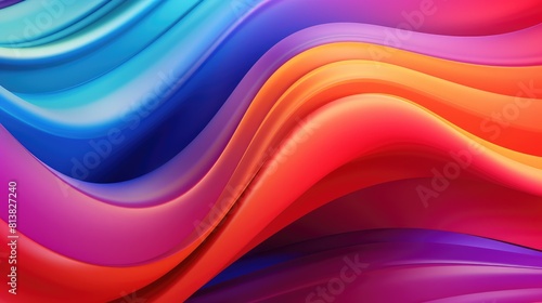 Colorful Rainbow Wavy Satin Background Vibrant - Generative AI