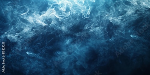 Blue and white cloud of smoke. Abstract background. Design element