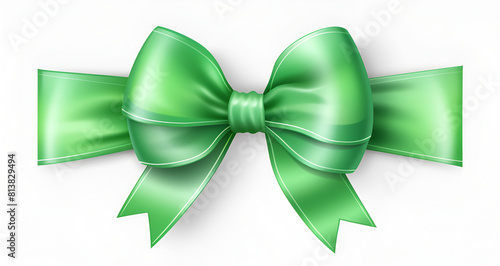 green bow isolated on white background bow, ribbon, present, vector, xmas, design, green, illustration, satin, red, anniversary, object