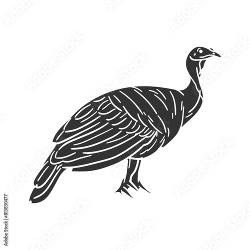 Wild Turkey Icon Silhouette Illustration. Animals Vector Graphic Pictogram Symbol Clip Art. Doodle Sketch Black Sign.