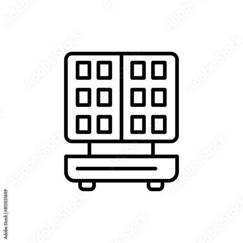 Waffle maker outline icons, minimalist vector illustration ,simple transparent graphic element .Isolated on white background