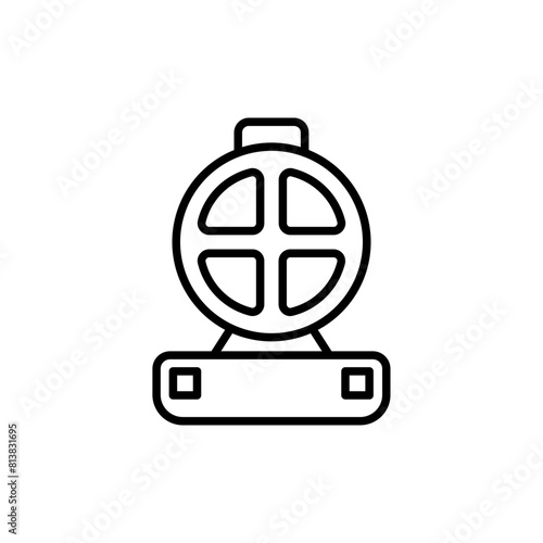 Waffle maker outline icons, minimalist vector illustration ,simple transparent graphic element .Isolated on white background