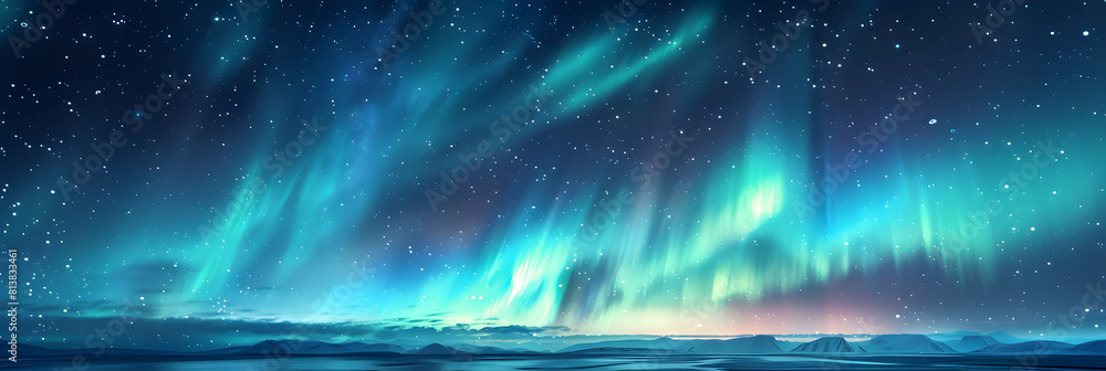 Mesmerizing Display of Northern Lights Beneath Starry Arctic Sky