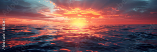Vibrant Oceanic Sunset: Stunning Sun Dip and Sky Hues